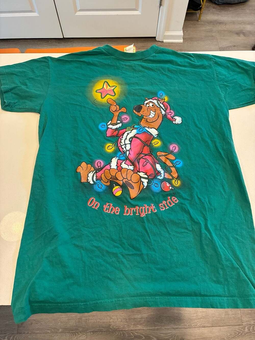 Vintage 1999 Scooby-Doo Christmas T-Shirt Green On The Bright Side